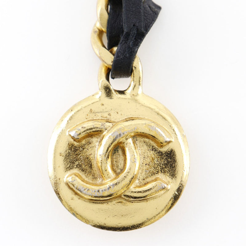 [香奈儿]香奈儿钥匙戒指Cocomark Gold Plating X Leather 95雕刻的女士钥匙扣