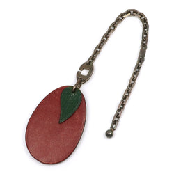 [HERMES] Hermes Fruit Motif Prunes Leather x Silver Red/Green Ladies Charm