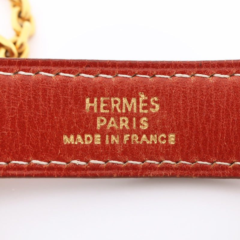 [Hermes] Hermes Nomad Glove Holder Leather X Gold Plating Tea Ladies 기타 패션 Suizu