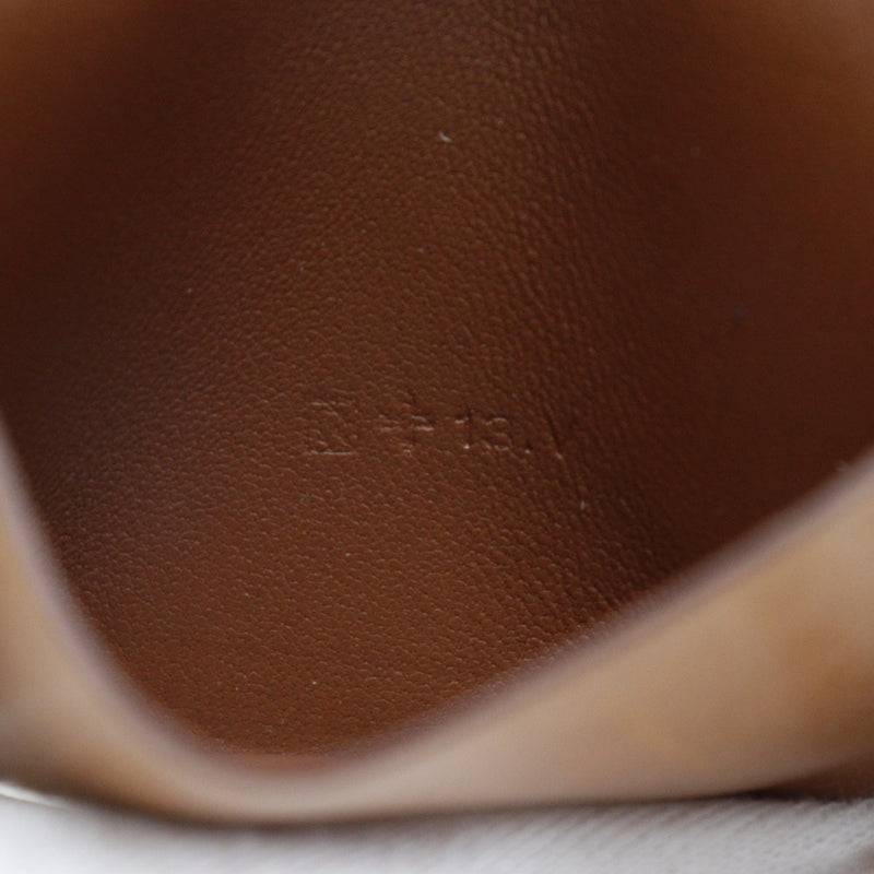 [HERMES] Hermes leather tea □ O engraved unisex card case