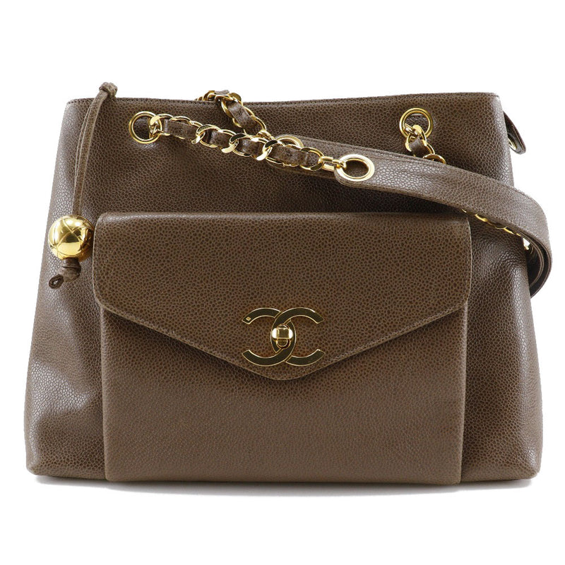 [Chanel] Chanel Chain épaule Coco Mark Mat Caviar Skin Tea Ladies Sac