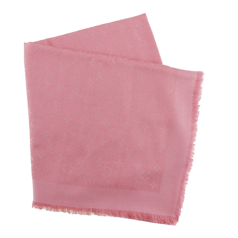 [LOUIS VUITTON] Louis Vuitton Shawl Monogram M75241 Silk x Wool Collai Pink Ladies Stall A Rank