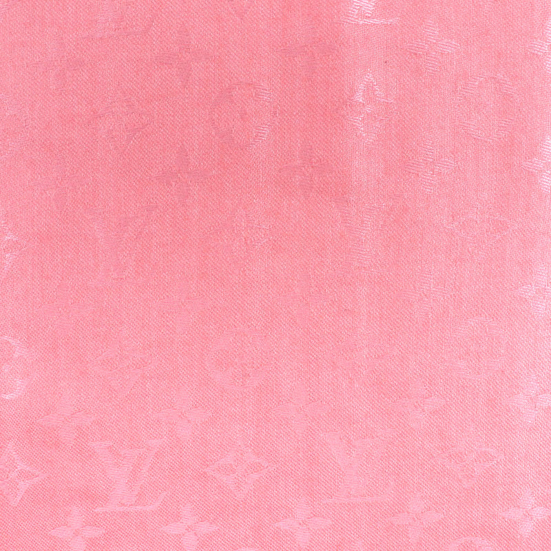 [Louis Vuitton] Louis Vuitton 숄 모노그램 M75241 실크 x 울 콜라이 핑크 레이디 스톨 랭크