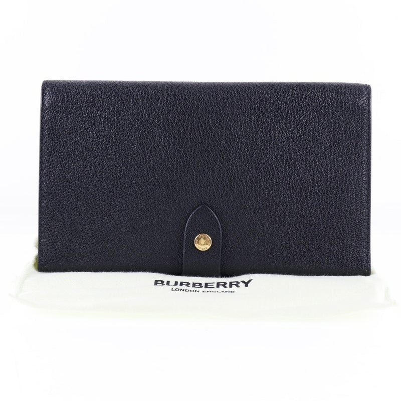 [Burberry] Burberry Grainy Leather HARLOW LONG WALLET 4073402 Leather Black Ladies Long Wallet A+Rank