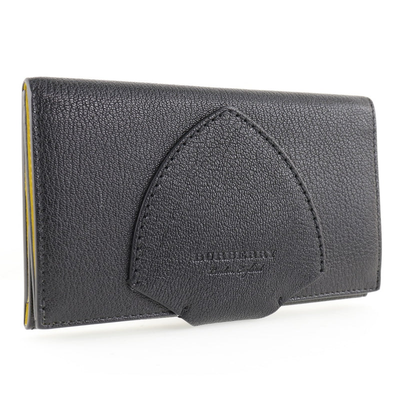 [Burberry] Burberry Grainy Leather HARLOW LONG WALLET 4073402 Leather Black Ladies Long Wallet A+Rank