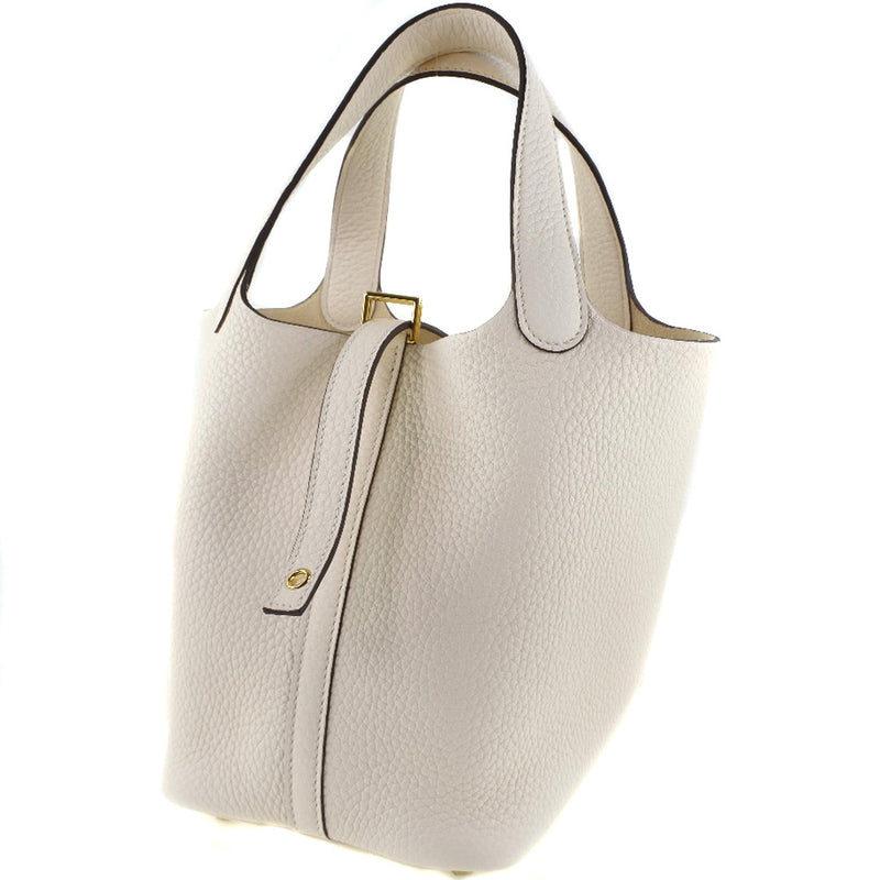 [HERMES] Hermes Picotan Lock 18 PM Triyoon Lemance White Z engraved Ladies Handbag N rank