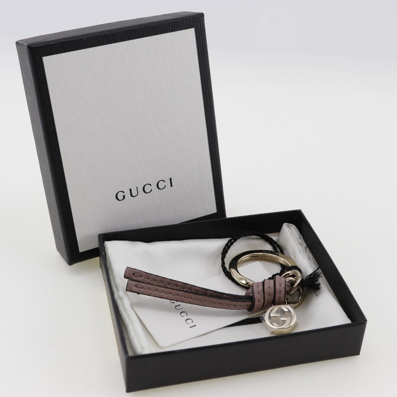 [GUCCI] Gucci 
 Key ring key chain 
 Interlocking G 324403 A7M0G 6812 Calf Silver/Tea Key Ring Unisex A Rank