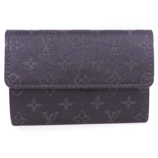 [LOUIS VUITTON] Louis Vuitton Porto Monnesatin M92137 Monogram Satin Black BI1021 Stamp Unisex Card Case A+Rank