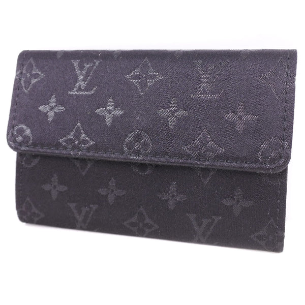 [Louis Vuitton] Louis Vuitton Porto Monnesatin M92137 Monogram Satin Black Bi1021 Sello Unisex Card A+Rank
