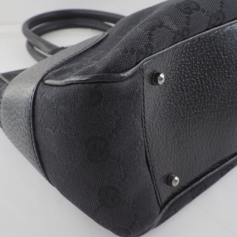 GUCCI] Gucci 113011 GG Canvas x Leather Black Unisex Tote Bag A