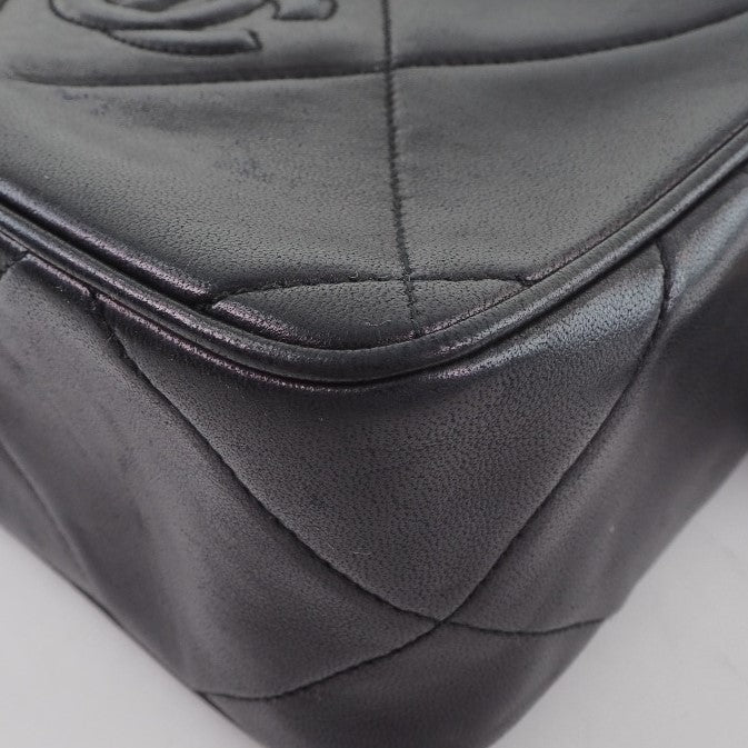 [CHANEL] Chanel Chain Shoulder Matrasse Fringe Ram Skin Black Ladies Shoulder Bag A-Rank