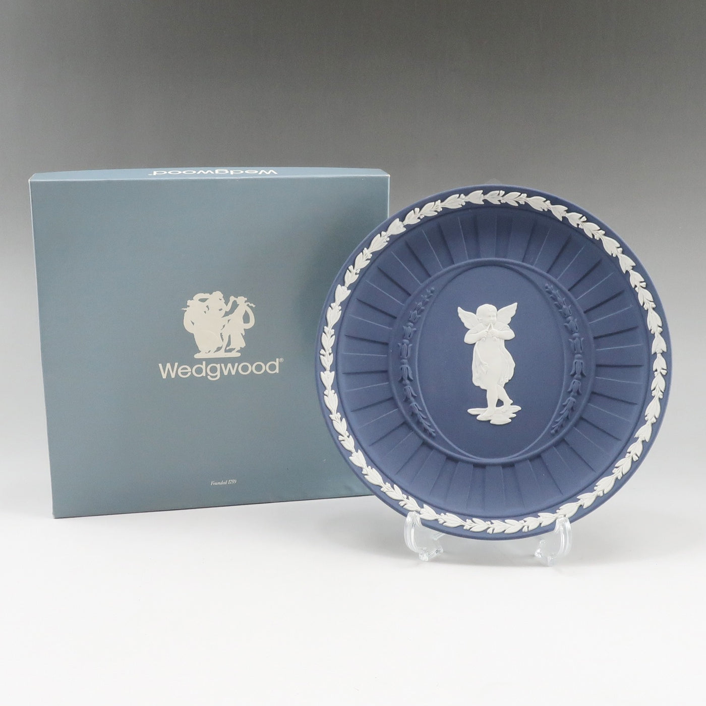 【Wedgwood】ウェッジウッド ジャスパー ポートランドブルー 飾り皿 プレート _ オブジェ Sランク – KYOTO NISHIKINO