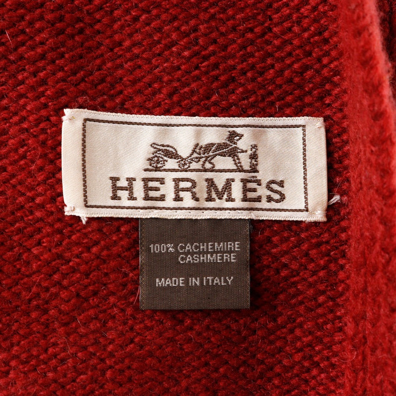 [Hermes] Hermes Muffler Kashimiya Red Unisex