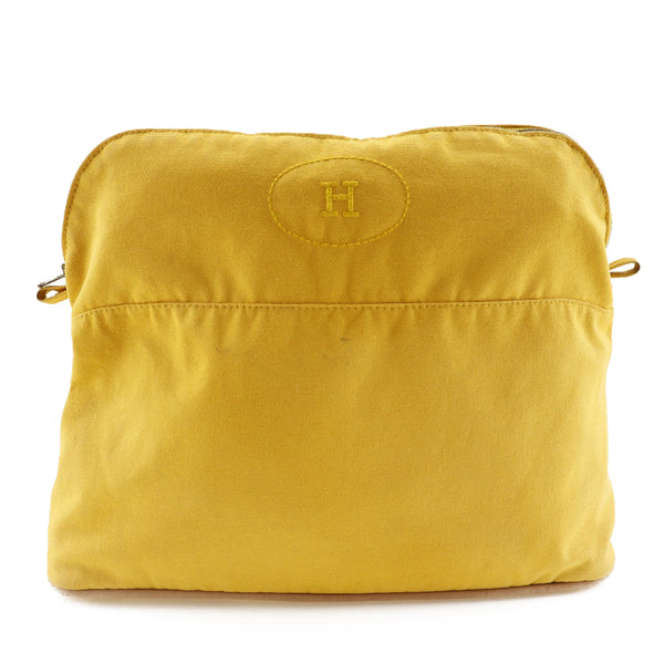 [HERMES] Hermes Boled Pouch TGM Pouch Breeed 34 Cotton Yellow Fastener BOLIDE POUCH TGM Unisex B-Rank