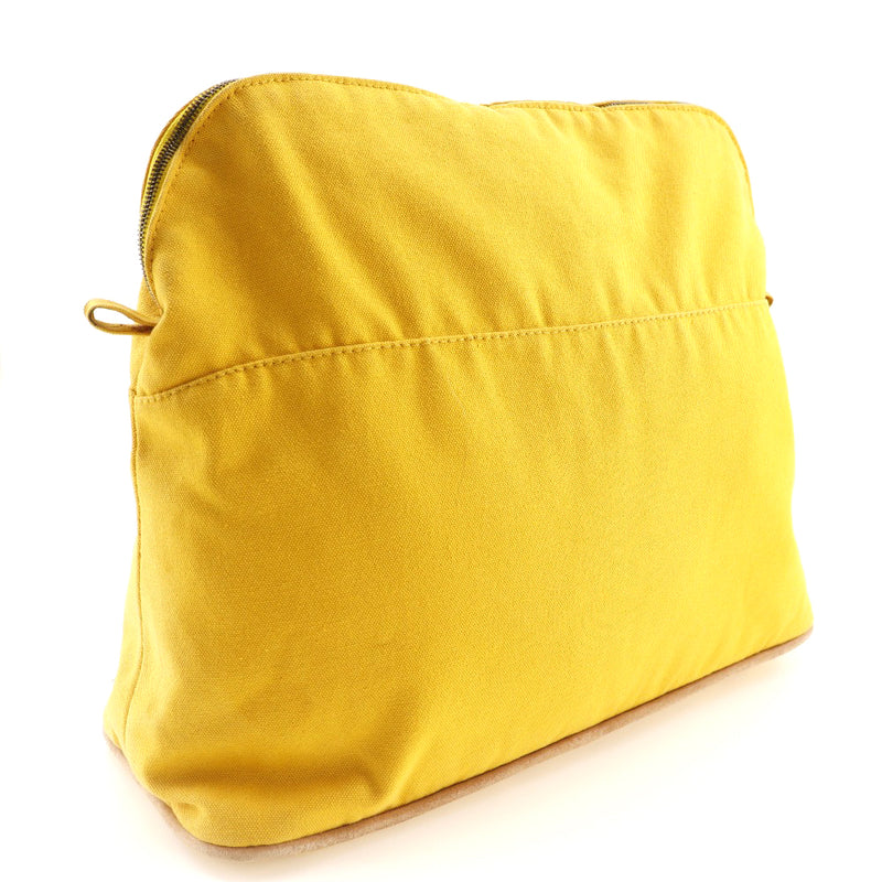[HERMES] Hermes Boled Pouch TGM Pouch Breeed 34 Cotton Yellow Fastener BOLIDE POUCH TGM Unisex B-Rank