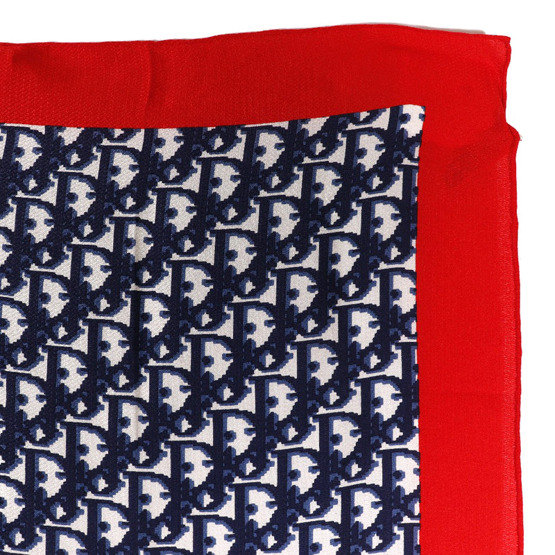 [DIOR] Dior Trotter Pattern Scarf Silk Navy/Red Trotter Pattern Ladies A Rank