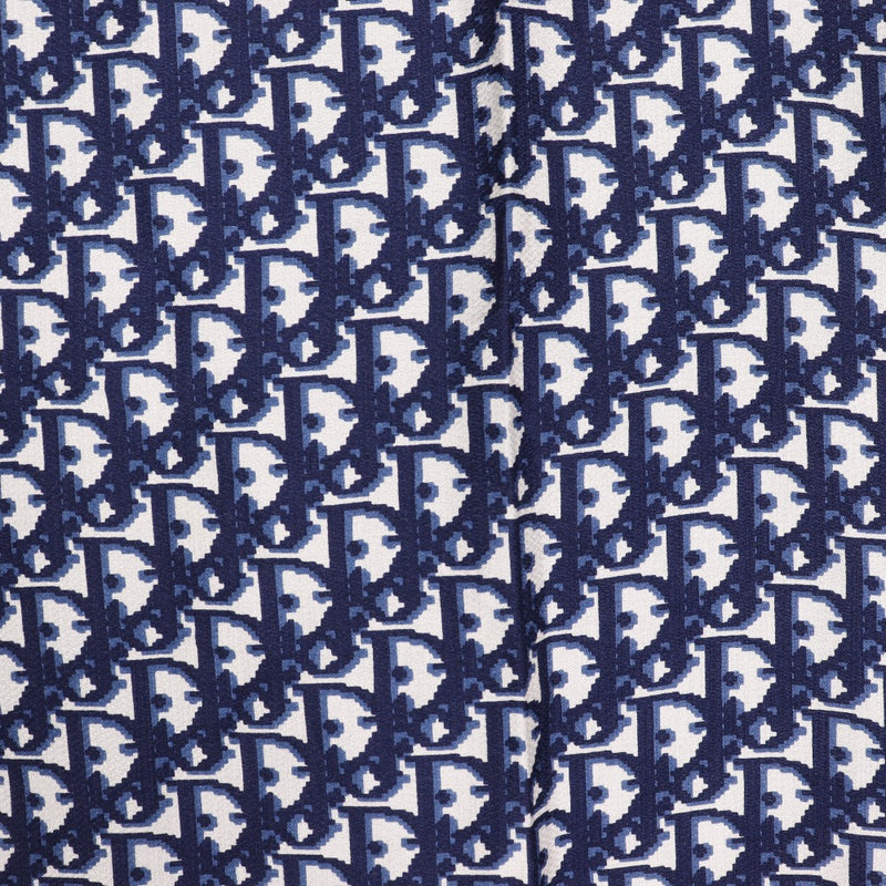 【Dior】ディオール
 トロッター柄 スカーフ
 シルク 紺/赤 Trotter pattern レディースAランク