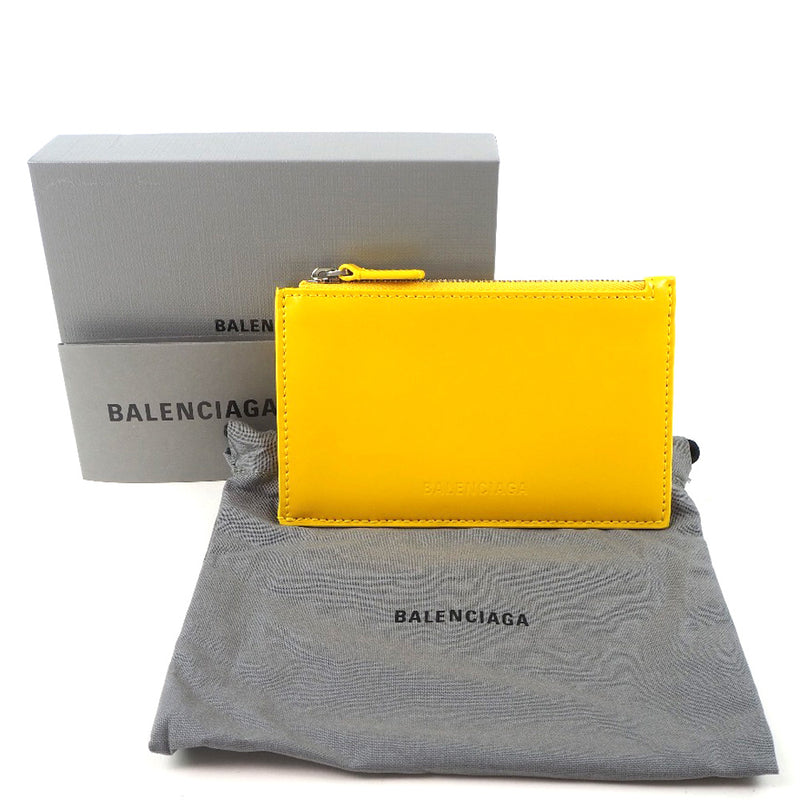[BALENCIAGA] Balenciaga coin case 664044 Calf yellow fastener unisex S rank