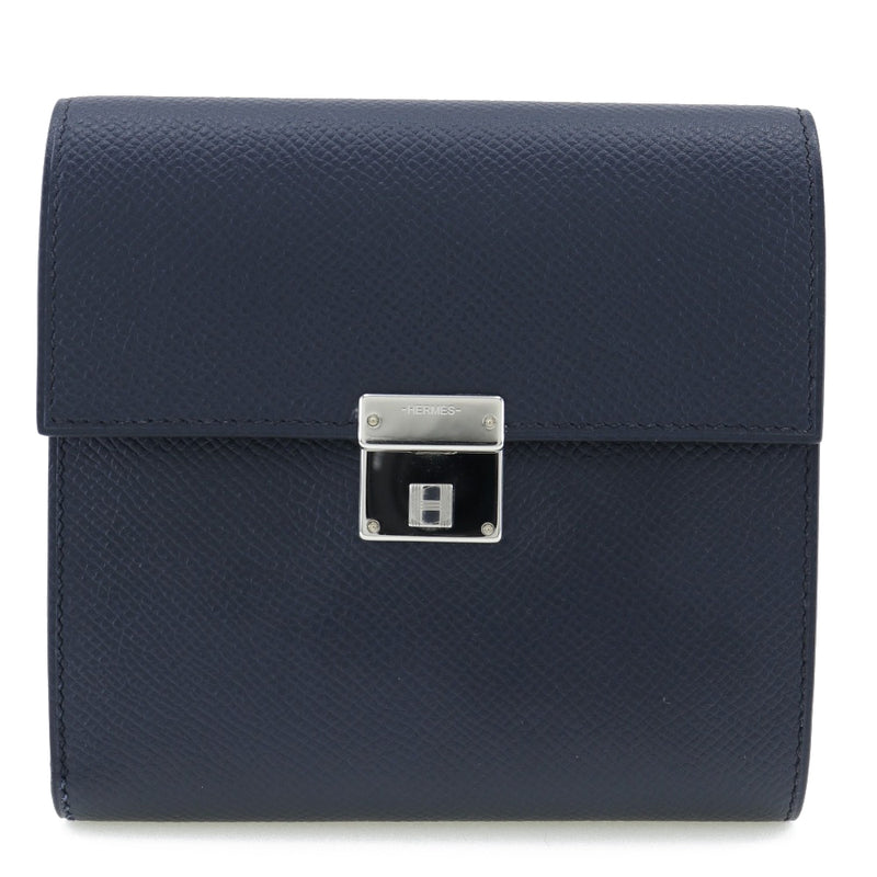 [HERMES] Hermes 
 Click 12 Folded wallet 
 Vo Epson Bruenuy Navy Y engraved flap click 12 Unisex A rank