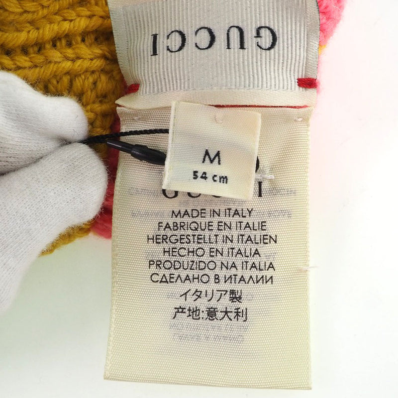 【GUCCI】グッチ
 ニット帽 ベレー帽
 ウール ピンク Knit hat レディースA+ランク