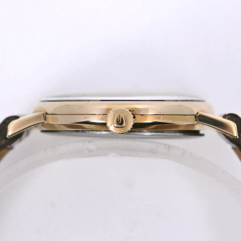 [Universal Genve] Universal Geneva Cal.1-42 542609 Stainless Steel x Leather Gold Handwritten Ladies White Dial Watch B-Rank