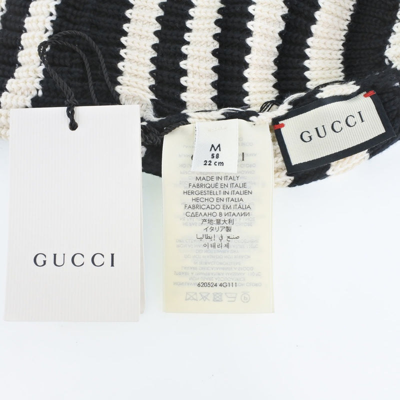 [Gucci] Gucci互锁G 620524 4G111 1078棉X聚酯黑色女士针织帽S等级