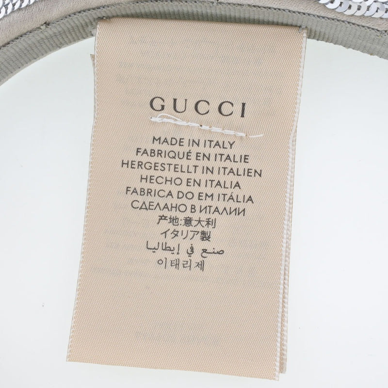[GUCCI] Gucci Katyusha 649908 Span Call x Satin Silver Ladies Other Accessories S Rank