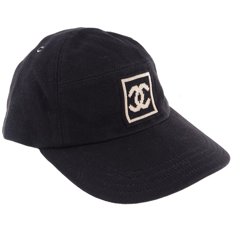 [香奈儿]香奈儿 
 香奈儿运动帽 
 可可标记棉布黑色香奈儿体育女士