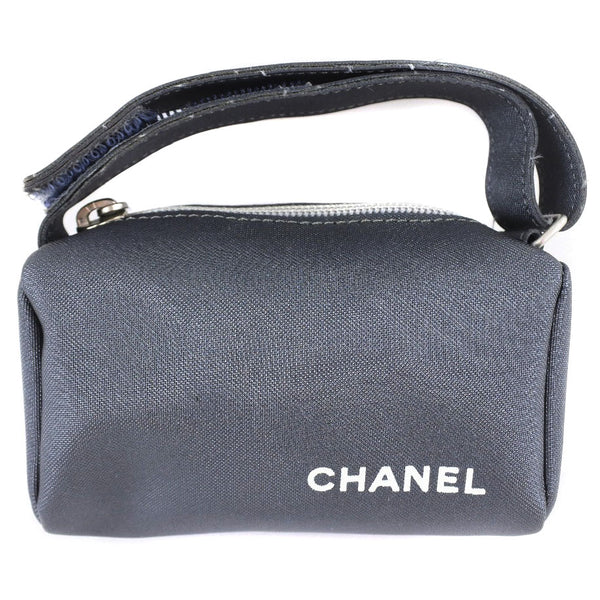 [CHANEL] Chanel 
 Pouch 
 Vintage Logo Nylon Gray Fastener Ladies