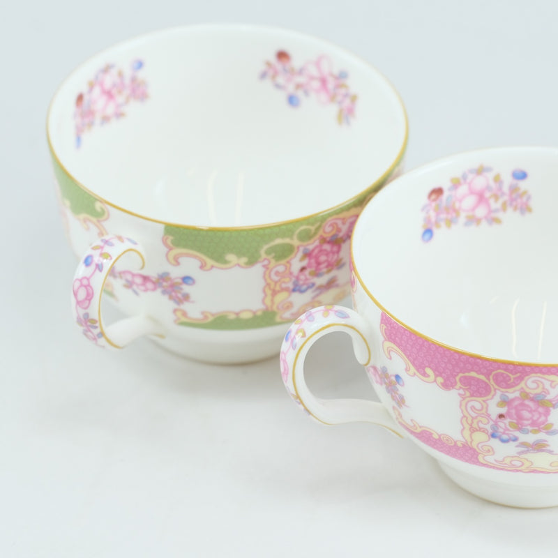 【Minton】ミントン
 コカトリス グリーン＆ピンク 食器
 (COCKATRICE) カップ＆ソーサー×2 陶器 Cockatrice Green & Pink _Sランク