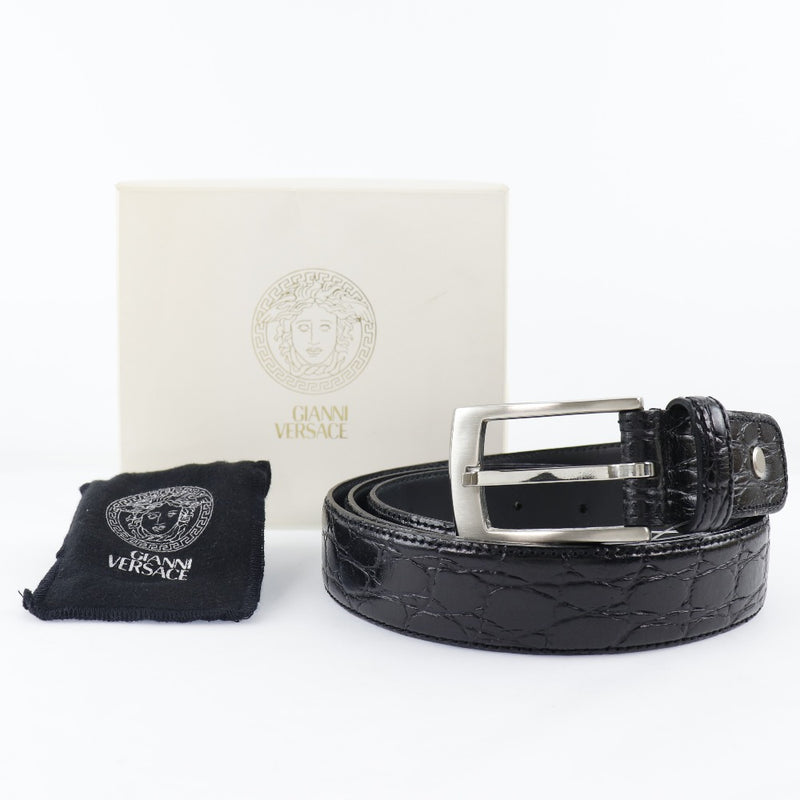 [Versace] Versace de cuero Cinturón de hombre negro