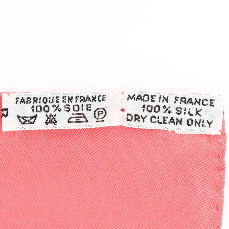 【HERMES】エルメス
 カレ90 Au FIL de la SOIE 絹糸の赴くままに シルク ピンク レディース スカーフ
A+ランク