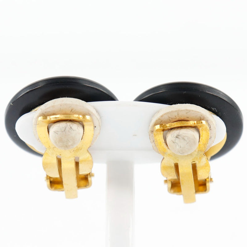 [香奈儿]香奈儿可可标记老式金镀金白色/黑色95a雕刻女士耳环