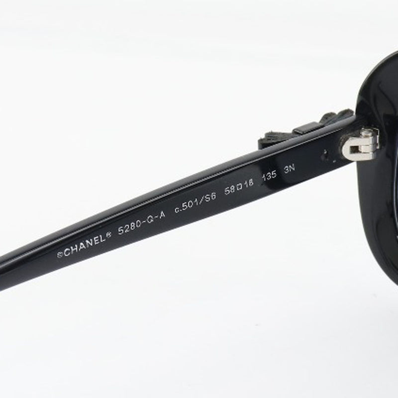 【CHANEL】シャネル
 ココマーク サングラス
 リボン 5280-Q-A プラスチック 黒 COCO Mark レディース