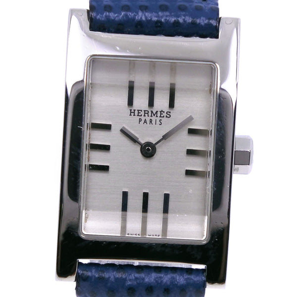 【HERMES】エルメス
 タンデム 腕時計
 TA1.210 ステンレススチール×レザー 青 クオーツ アナログ表示 シルバー文字盤 tandem レディース