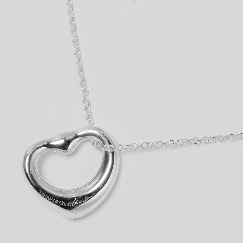 Tiffany & Co Pink Open Heart Necklace Peretti Gemstone Pendant Silver Chain  Love | eBay