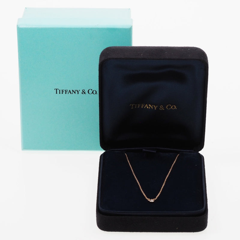 【TIFFANY&Co.】티파니 바이자야드 2g 톱 3.8 mm K18 핑크 골드×다이아몬드 레이디스 목걸이 A+랭크