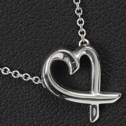 [TIFFANY & CO.] Tiffany Rubbing Heart Paromas Picasso Silver 925 Ladies Necklace A Rank