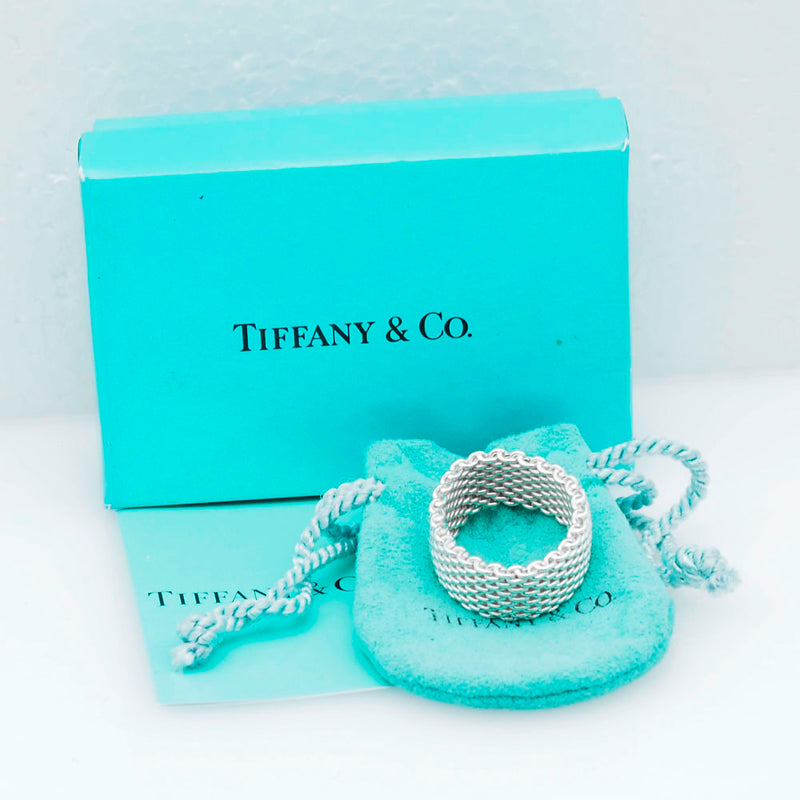 【TIFFANY&Co.】ティファニー
 サマセット メッシュ ヴィンテージ シルバー925 23.5号 メンズ リング・指輪
Aランク
