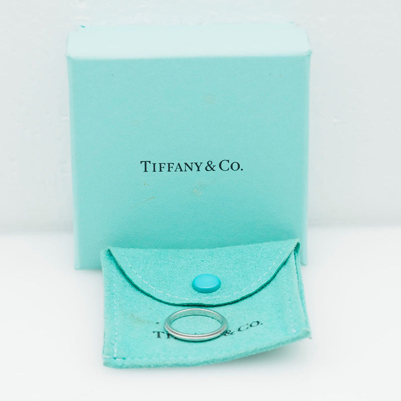 [Tiffany & Co.] Tiffany Milgrein Band 2mm PT950 플래티넘 11 숙녀 링 / 링 A+Rank