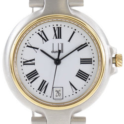 【Dunhill】ダンヒル
 ミレニアム デイト ステンレススチール シルバー クオーツ アナログ表示 メンズ 白文字盤 腕時計
