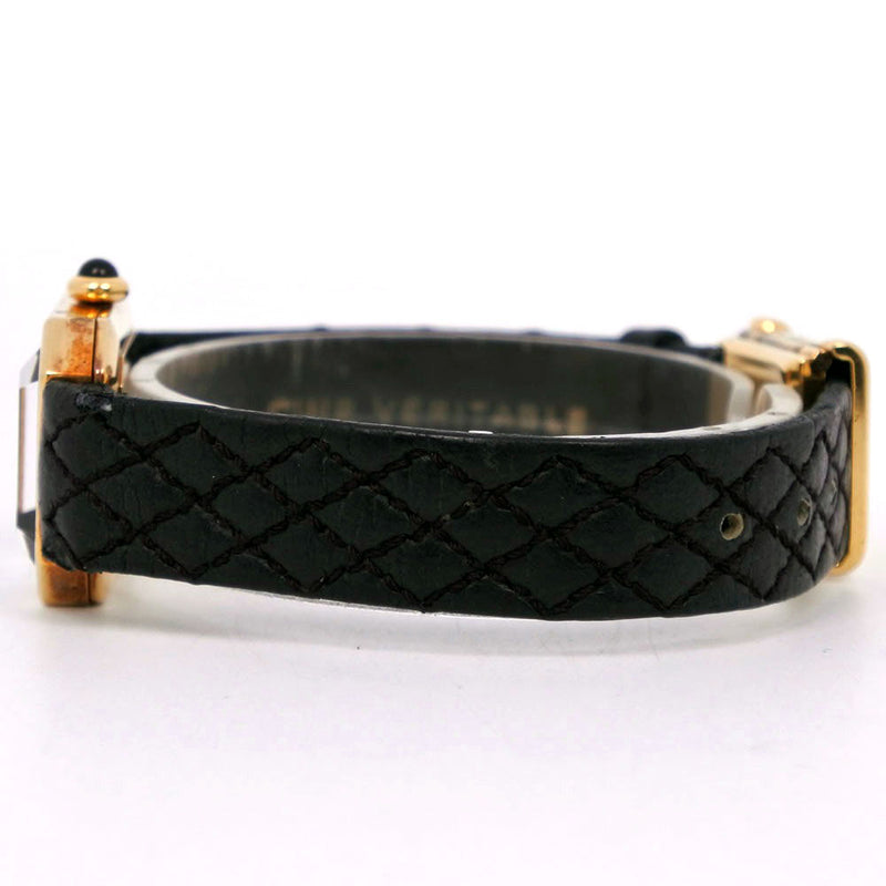 [Chanel] Chanel Premiere H0090 K18 Yellow Gold X Leather Gold Quartz Digital Dames Black Cador