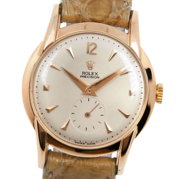 【ROLEX】ロレックス
 プレシジョン 115/242 K18イエローゴールド×レザー ゴールド 手巻き レディース 白文字盤 腕時計