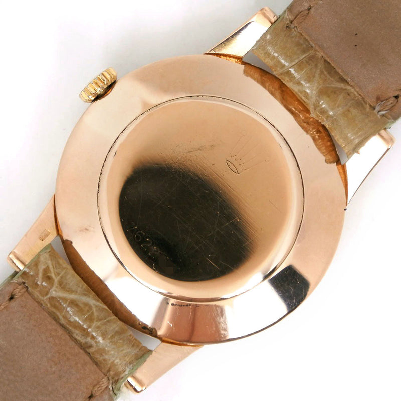 [롤렉스] 롤렉스 정밀도 115/242 K18 옐로우 골드 x 가죽 골드 인간 롤 여성 화이트 다이얼 시계