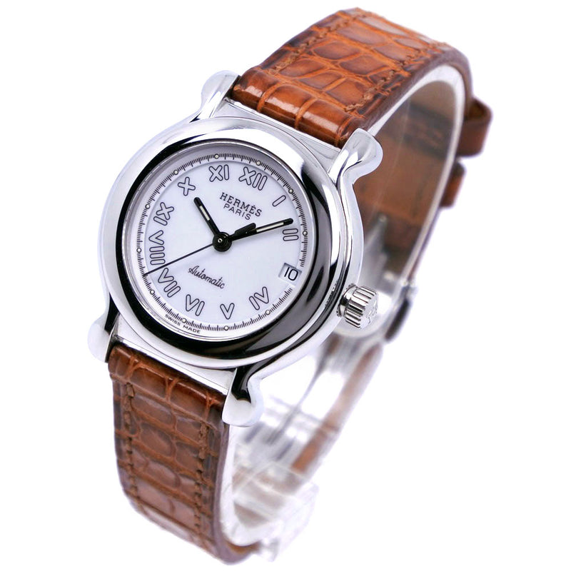 HERMES Hermes Kepler KP1.210 Stainless Steel x Leather Brown