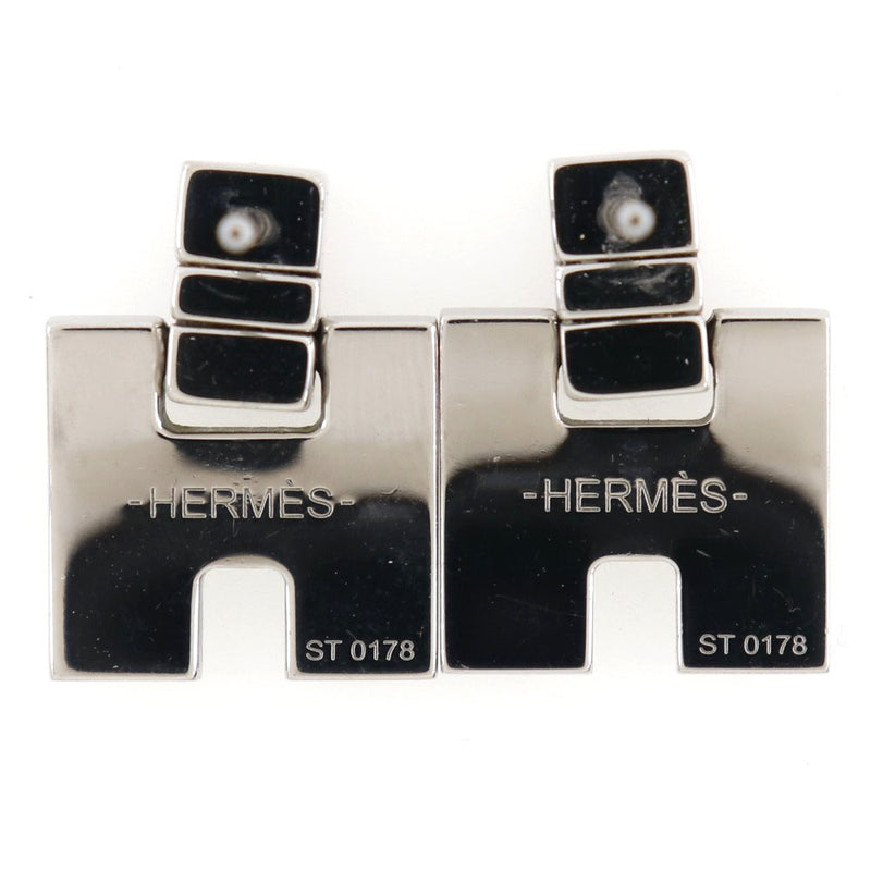 【HERMES】エルメス
 アイリーン H616201 141 金属製 シルバー/オレンジ レディース ピアス
A-ランク