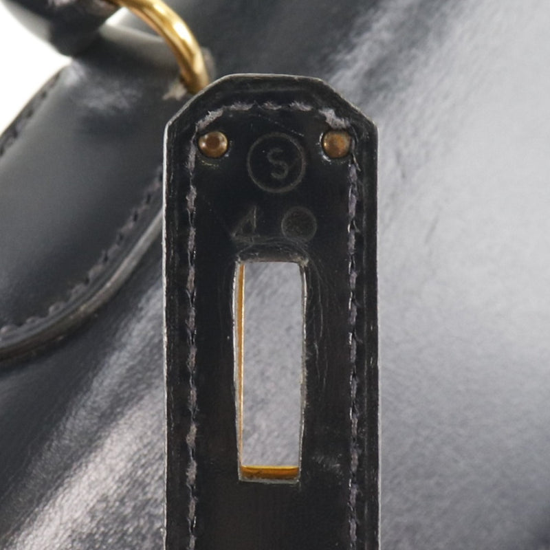 [Hermes] Hermes Kelly 35 외부 재봉 박스 전류 가와코 〇s 조각 된 숙녀 핸드백