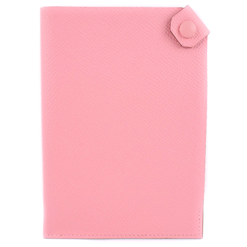 [HERMES] Hermes Talmax PM Vo Epson Pink C engraved Ladies Passport Case A+Rank