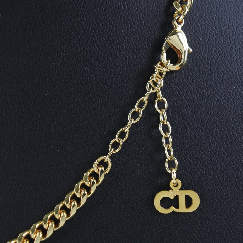[dior] Christian Dior CD心脏复古金色镀金X Rhinestone Ladies项链A级