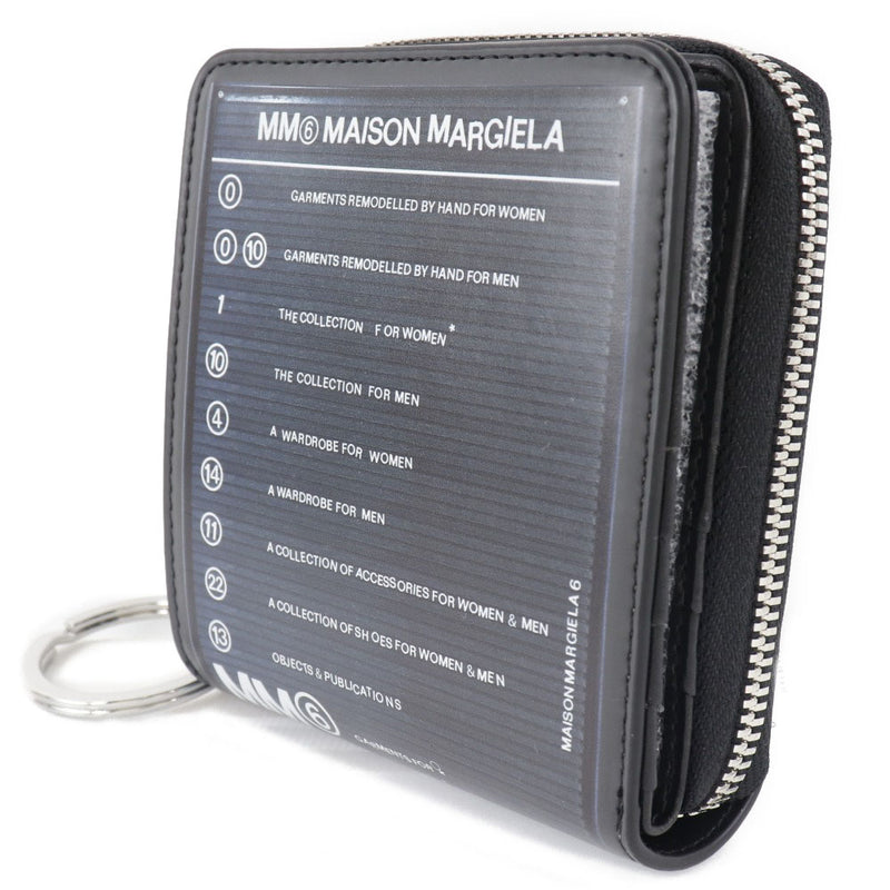 [Maison Margiela] Maison Margiela MM6 Bi -fold Wallet Emum Six S54UI0066 Calf Gray Snap Button MM6 Unisex A+Rank